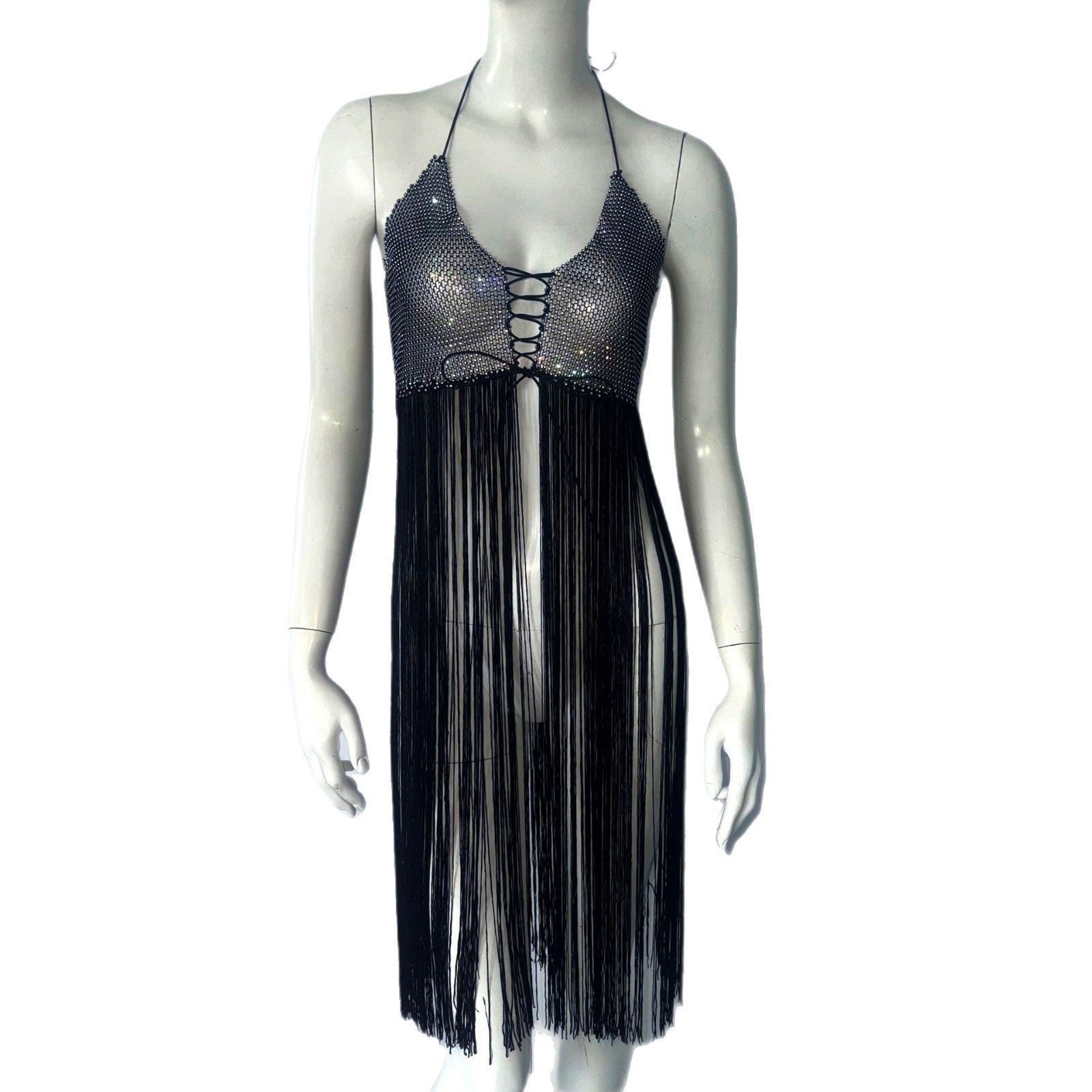 Fashion Personality Ladies Tassel Stitching Beach Vest