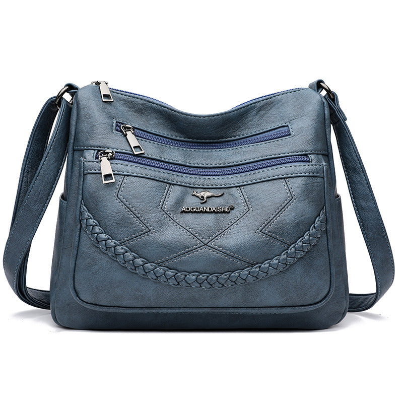 Fashion Shoulder Bag Soft Leather Middle-aged Women's Large Capacity