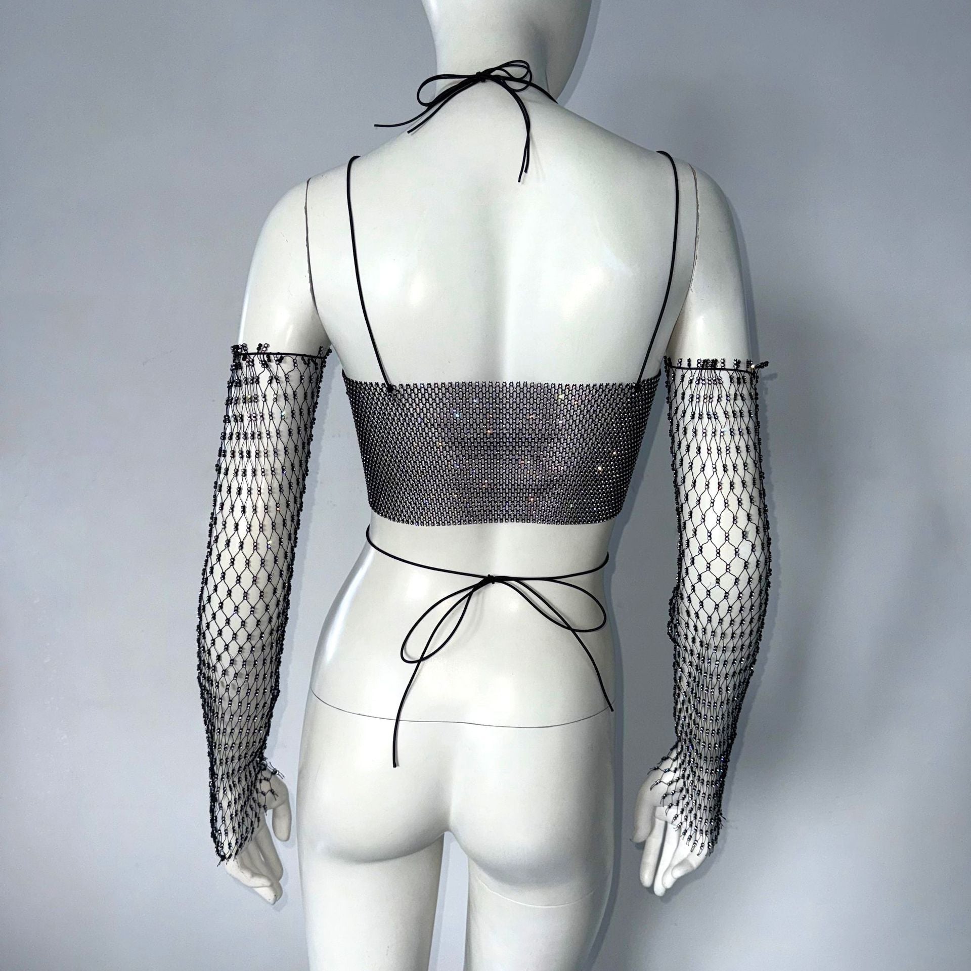 Women's Tops With Narrow Straps Oversleeves Two-piece Set