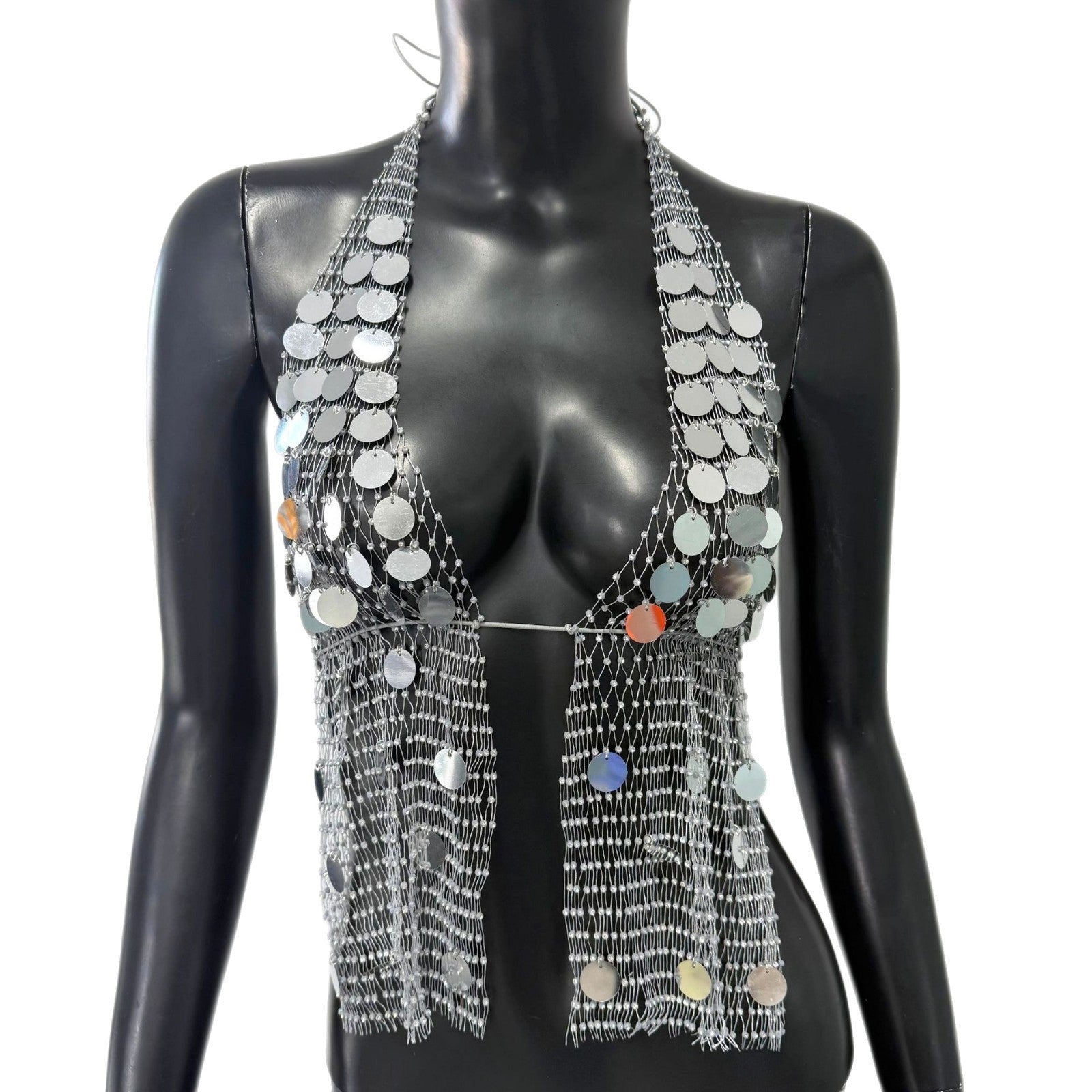Fashion Fishnet Rhinestone Sequins Sling Women