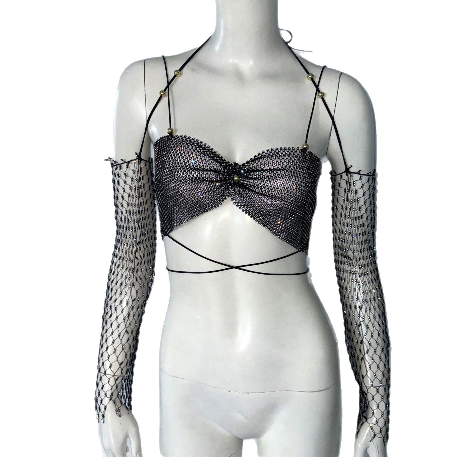 Women's Tops With Narrow Straps Oversleeves Two-piece Set