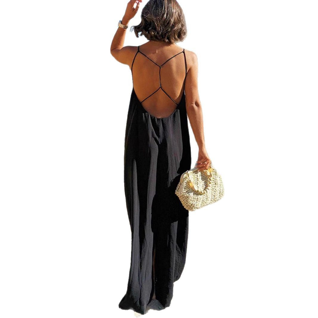 Summer Fashion Casual Loose Backless Holiday Dress