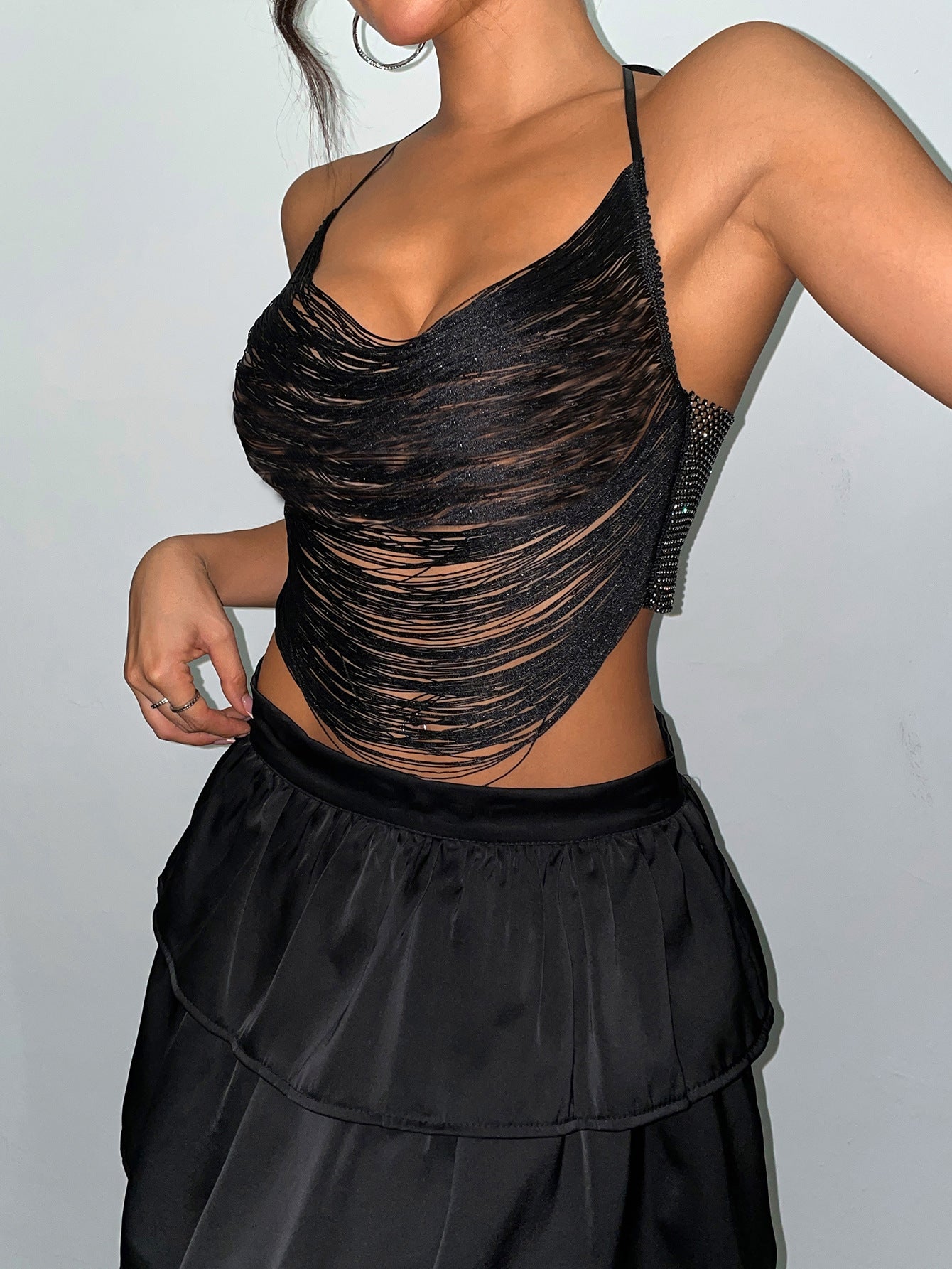 Women's Fashion Multi-layer Tassel Suspender Top